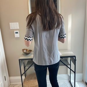 Versace short sleeve silk blouse.